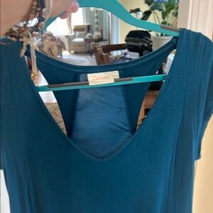 Deletta Green and Blue Cut Out Blouse